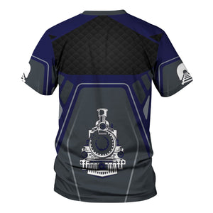 Railspirit Personalized CSX Transportation Railroad T-Shirt Steam Locomotive Engine Graphic Train Shirt All Over Print