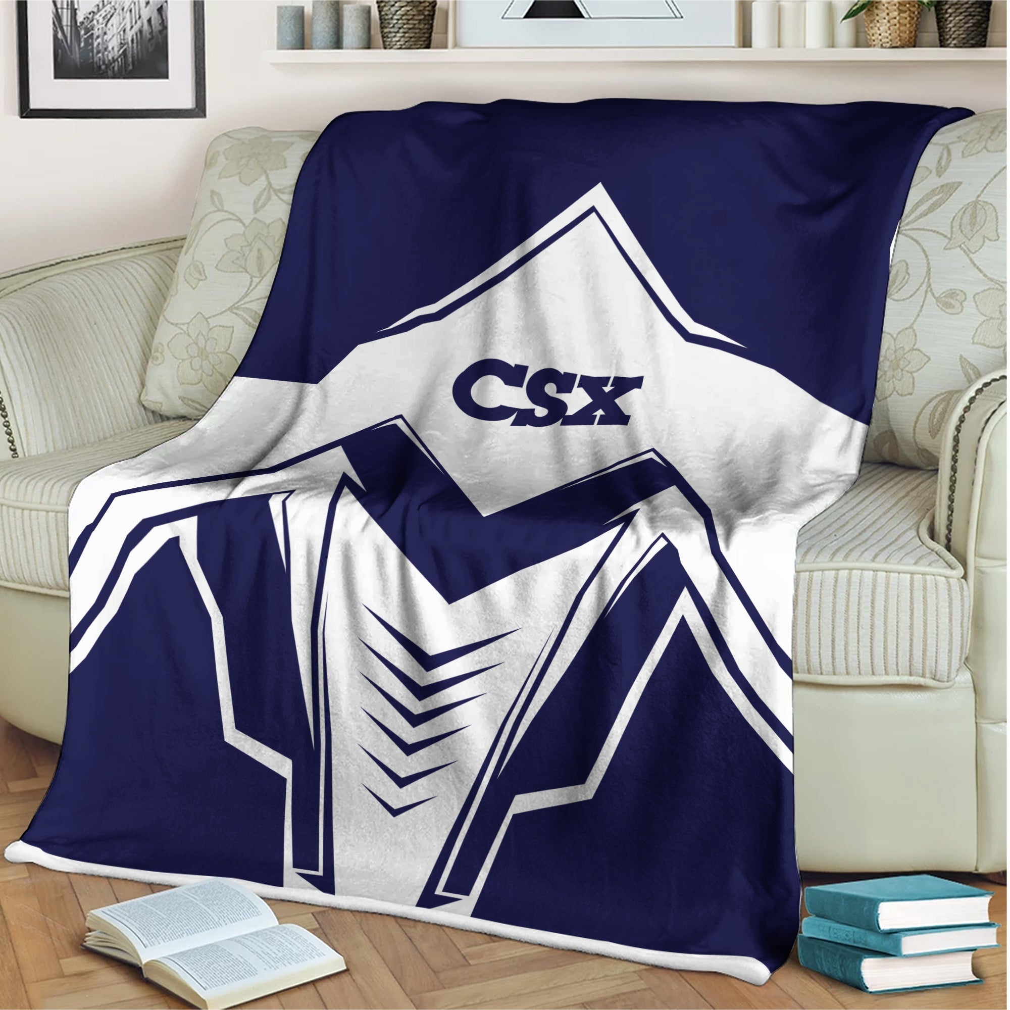 Railspirit CSX Transportation Railroad Blanket Railway Trainspotter Style Blanket Gift Idea For Foamers