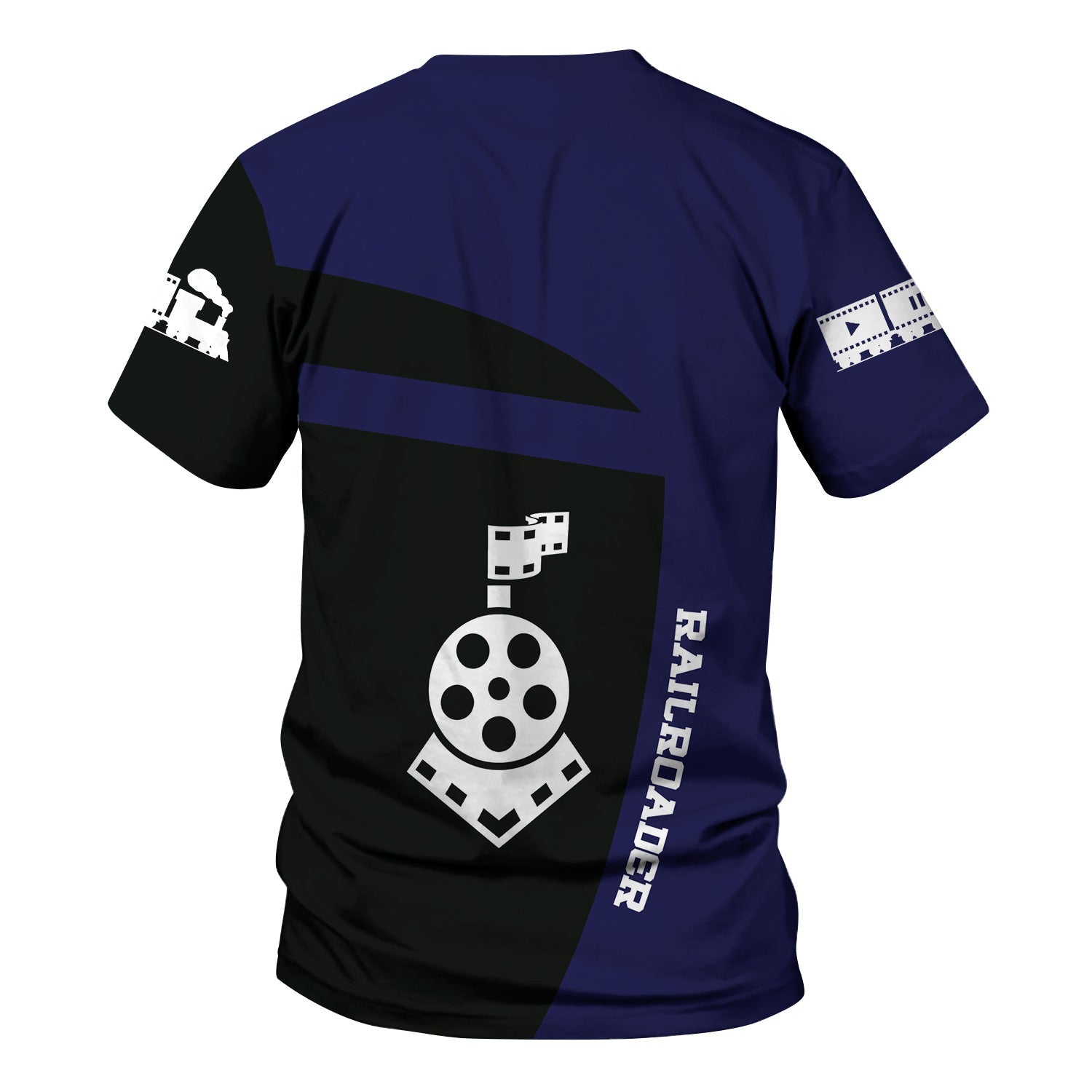 Railspirit Personalized CSX Transportation Railroad T-Shirt All Aboard Steam Train Movie Projector Style Shirt