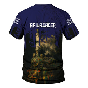 Railspirit Personalized CSX Transportation Railroad T-Shirt Vintage Train Art Style Shirt For Locomotive Fans