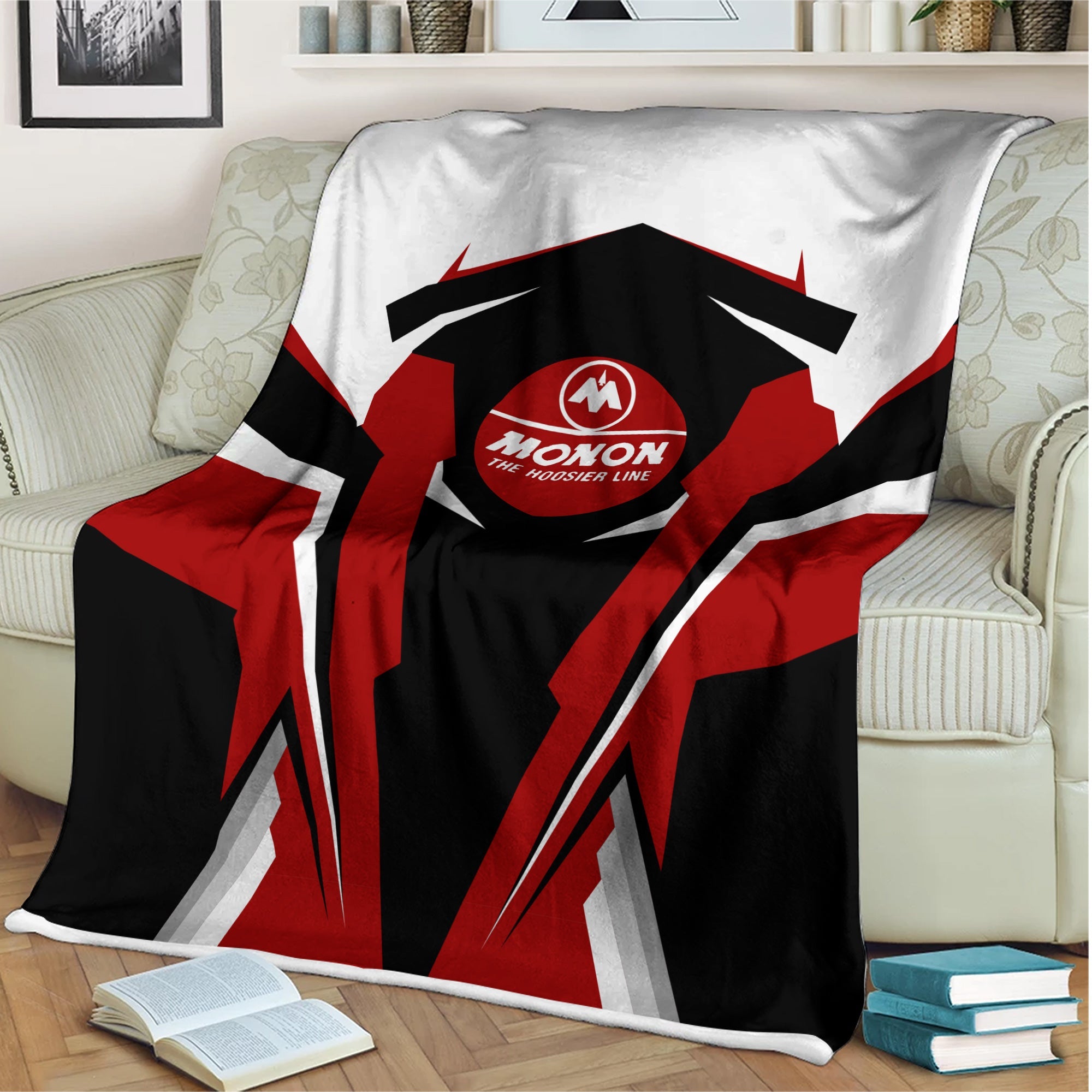 Railspirit Personalized Monon Railroad Blanket Strong Line Train Blanket Gift Idea For Train Lover