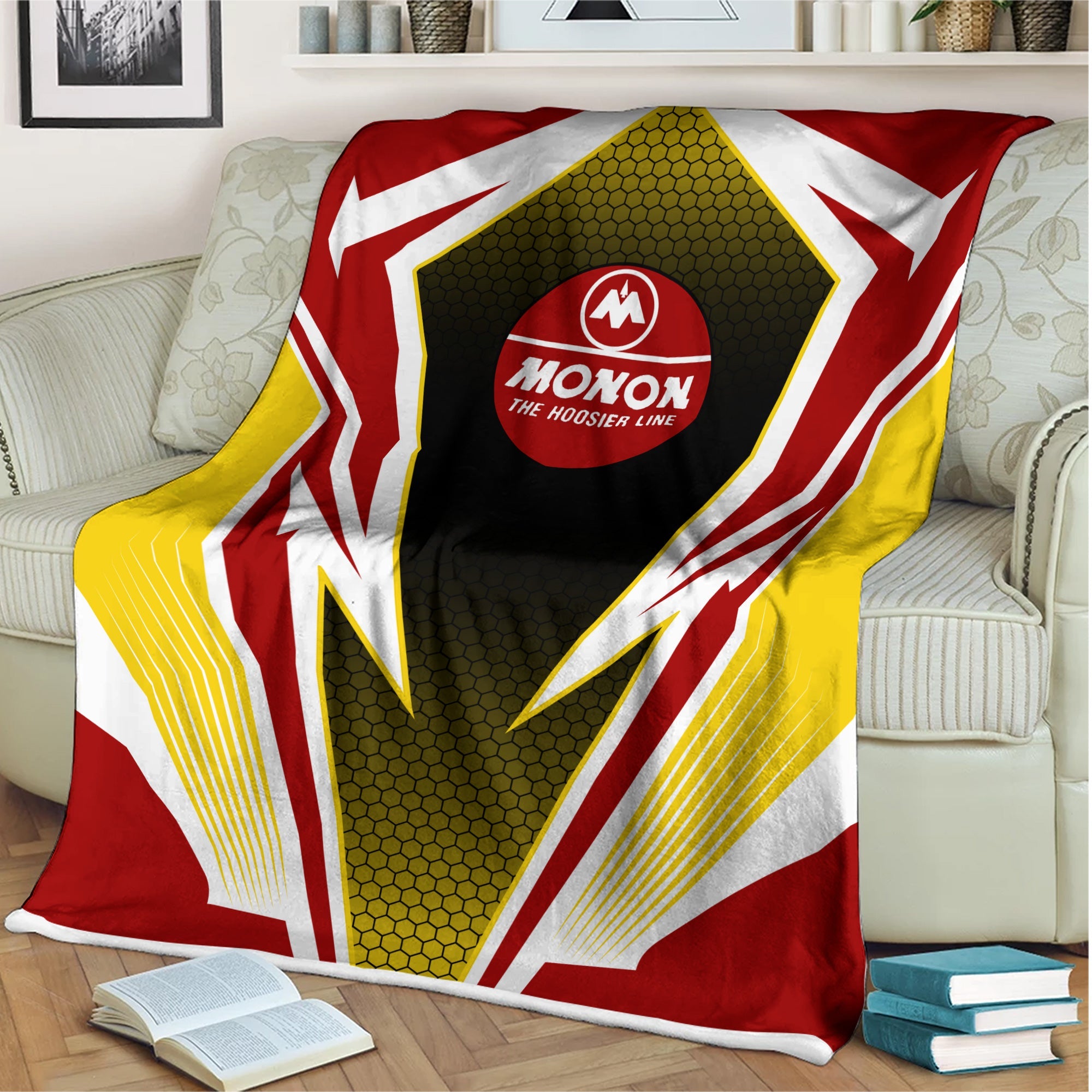 Railspirit Monon Railroad Blanket Lightning Graphic Style Blanket Gift Idea For Train Lover