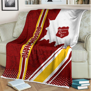 Railspirit Personalized Wisconsin Central Ltd Railroad Blanket Vintage All Over Printed Blanket