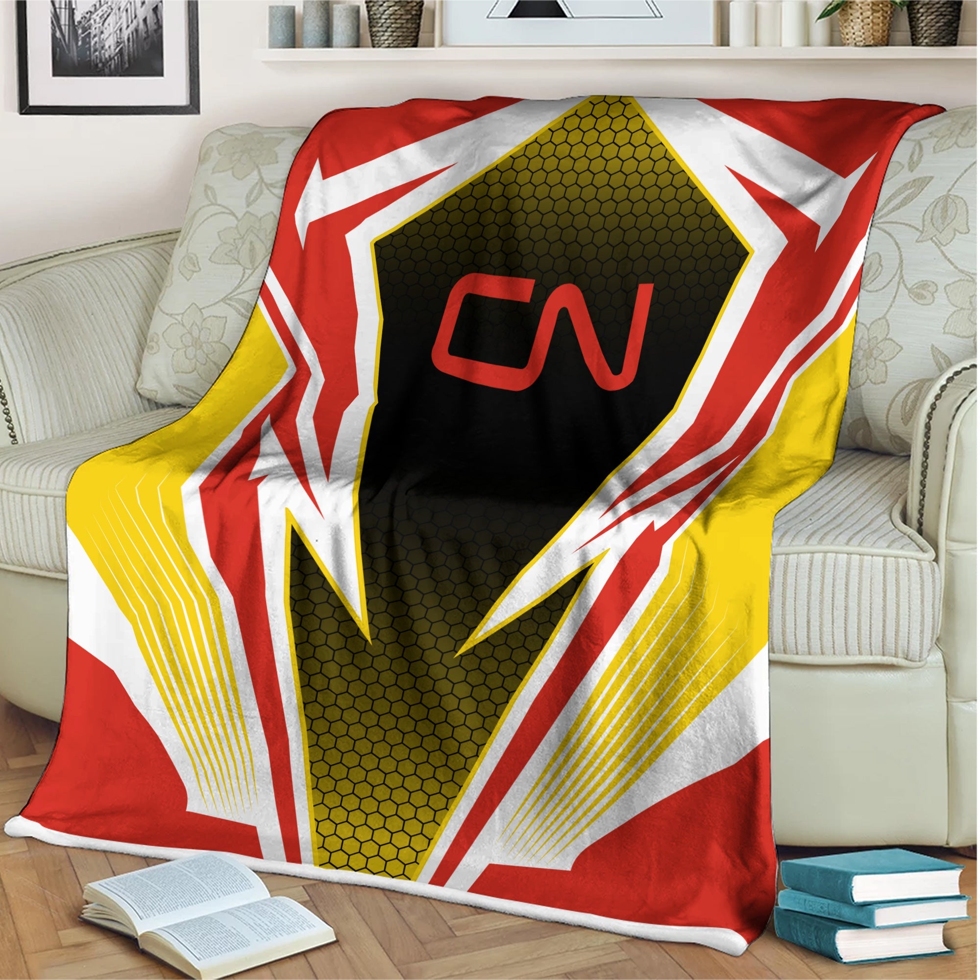 Railspirit Canadian National Railroad Blanket Lightning Graphic Style Blanket Gift Idea For Train Lover
