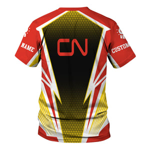 Railspirit Personalized Canadian National Railroad T-Shirt Lightning Graphic Style Shirt Gift Idea For Train Lover