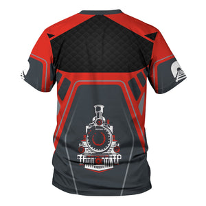 Railspirit Personalized Canadian National Railroad T-Shirt Steam Locomotive Engine Graphic Train Shirt All Over Print