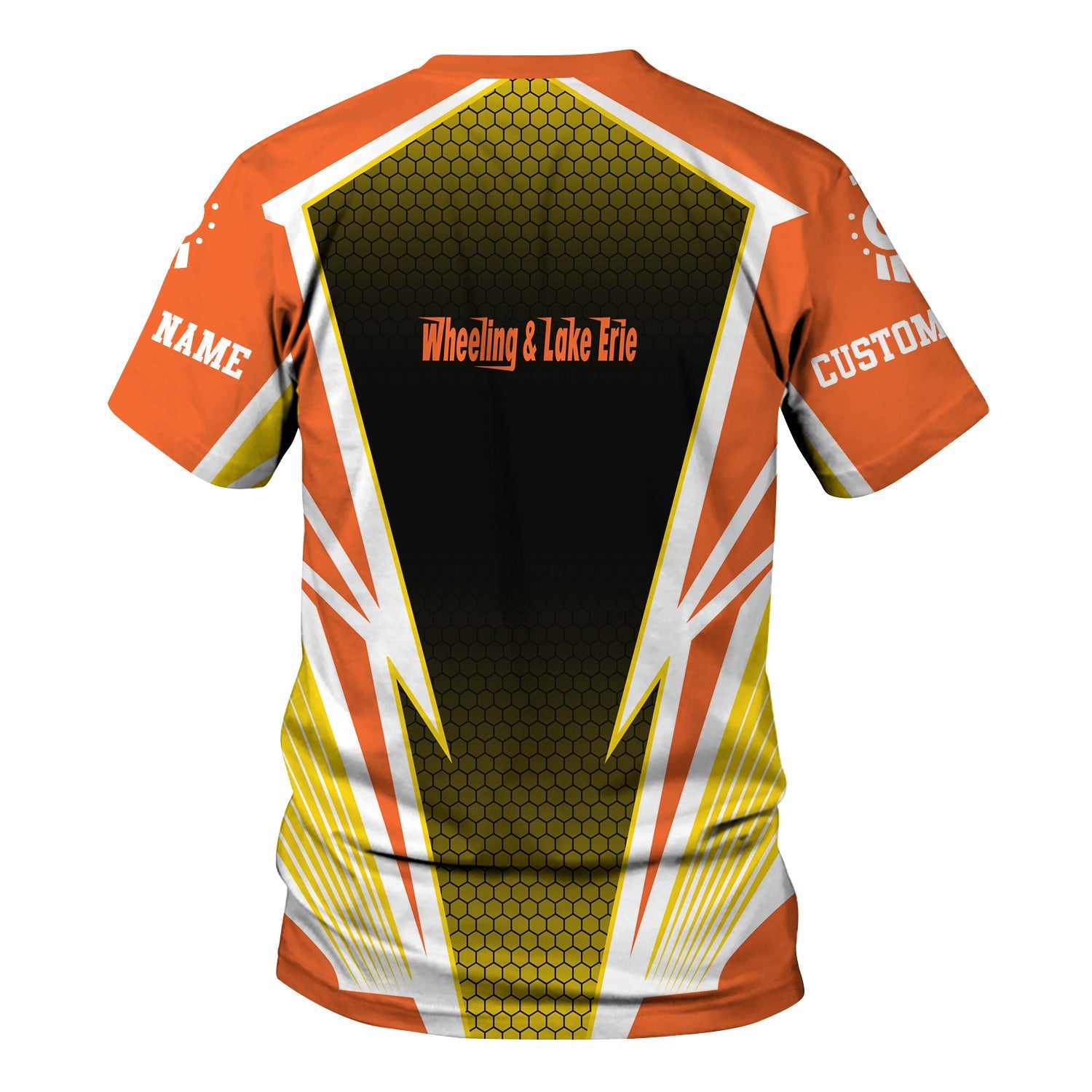 Railspirit Personalized Wheeling And Lake Erie Railroad T-Shirt Lightning Graphic Style Shirt Gift Idea For Train Lover