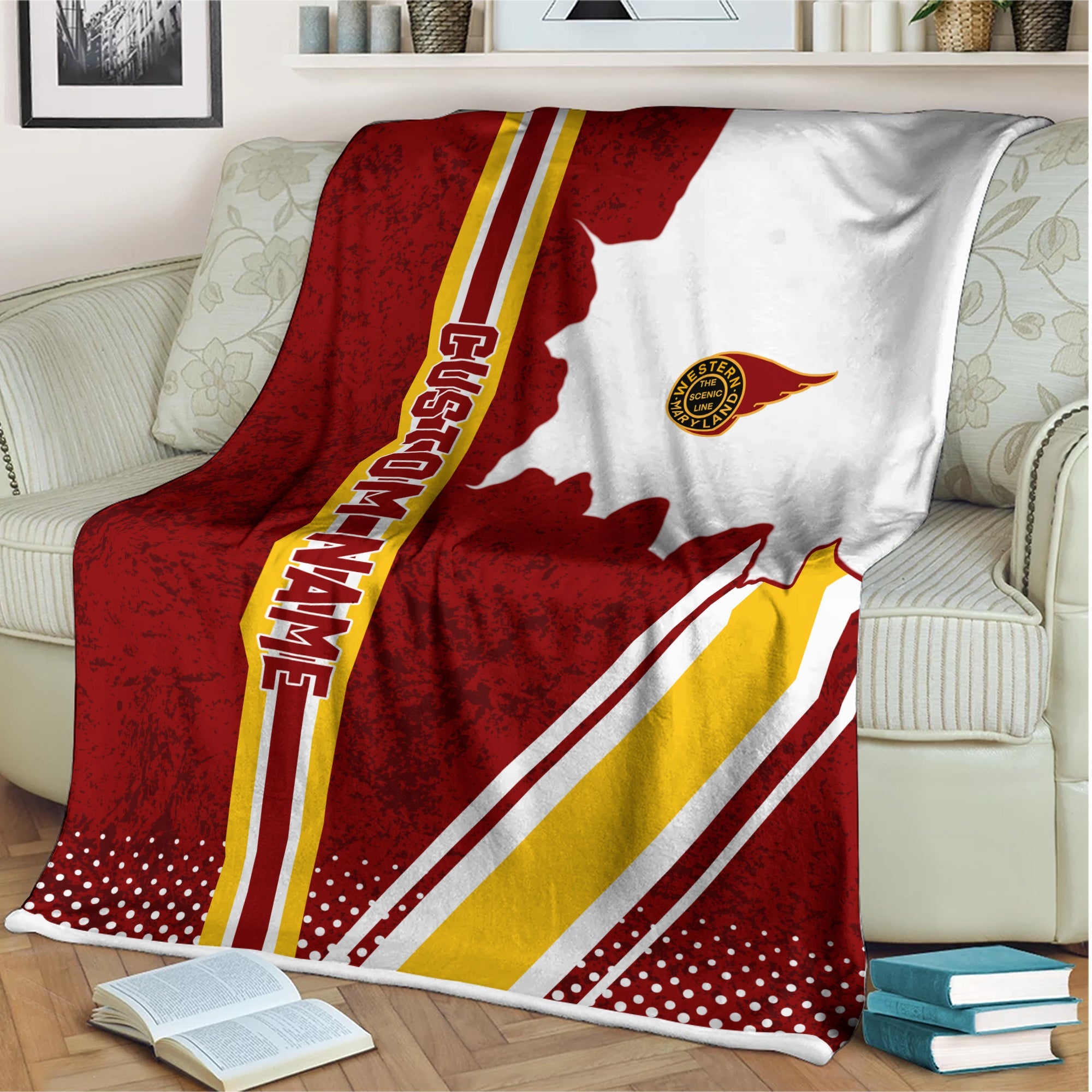 Railspirit Personalized Western Maryland Railway Blanket Vintage All Over Printed Blanket