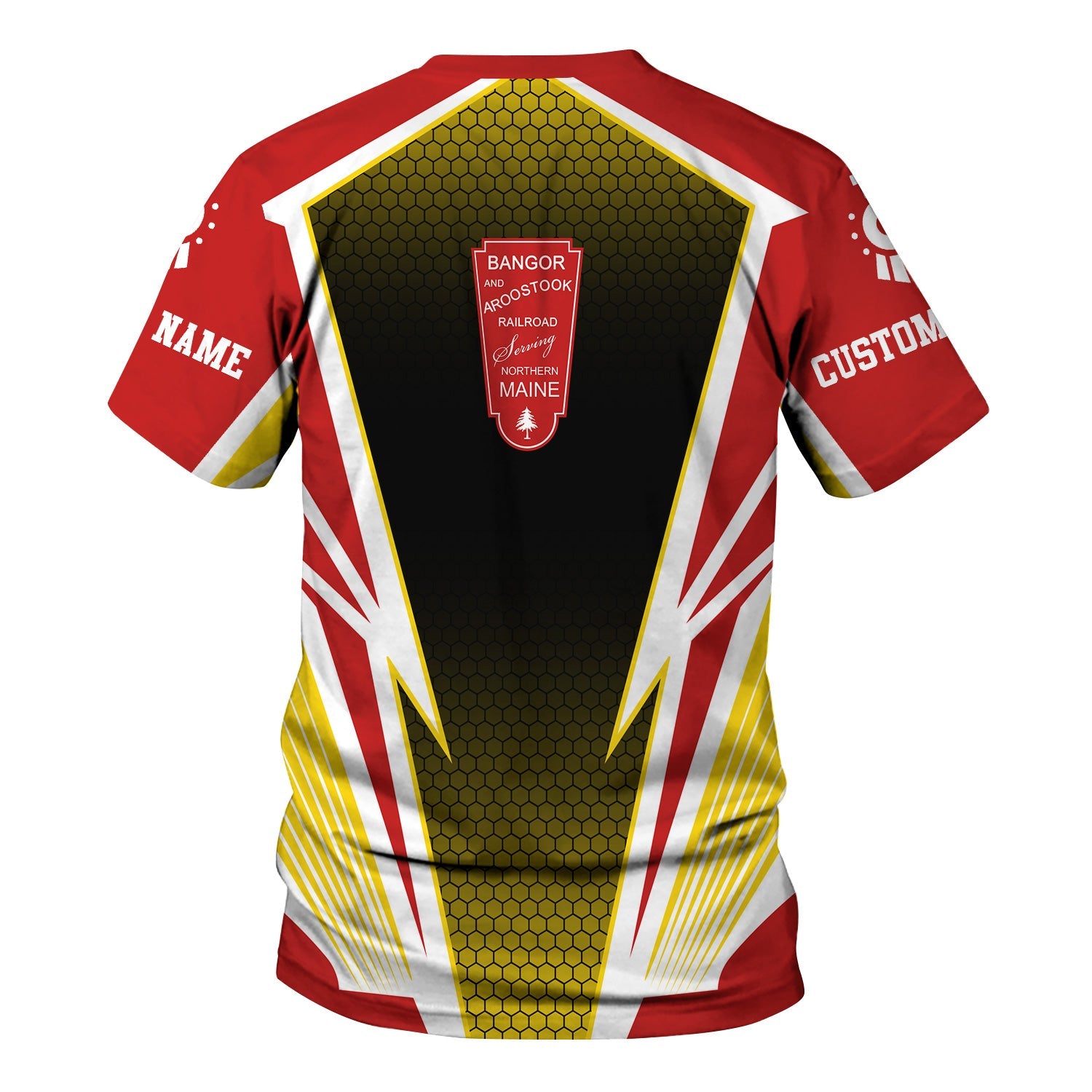 Railspirit Personalized Bangor And Aroostook Railroad T-Shirt Lightning Graphic Style Shirt Gift Idea For Train Lover