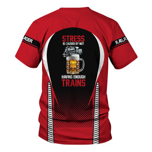 Railspirit Personalized Green Bay & Western Railroad T Shirt Stress Is Caused By Not Having Enough Trains Shirt All Over Print