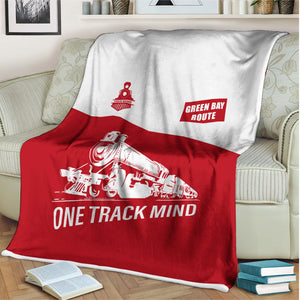 Railspirit Personalized Green Bay & Western Railroad Blanket One Track Mind Train Blanket Gift Idea For Train Lover