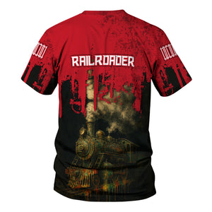 Railspirit Personalized Green Bay & Western Railroad T-Shirt Vintage Train Art Style Shirt For Locomotive Fans