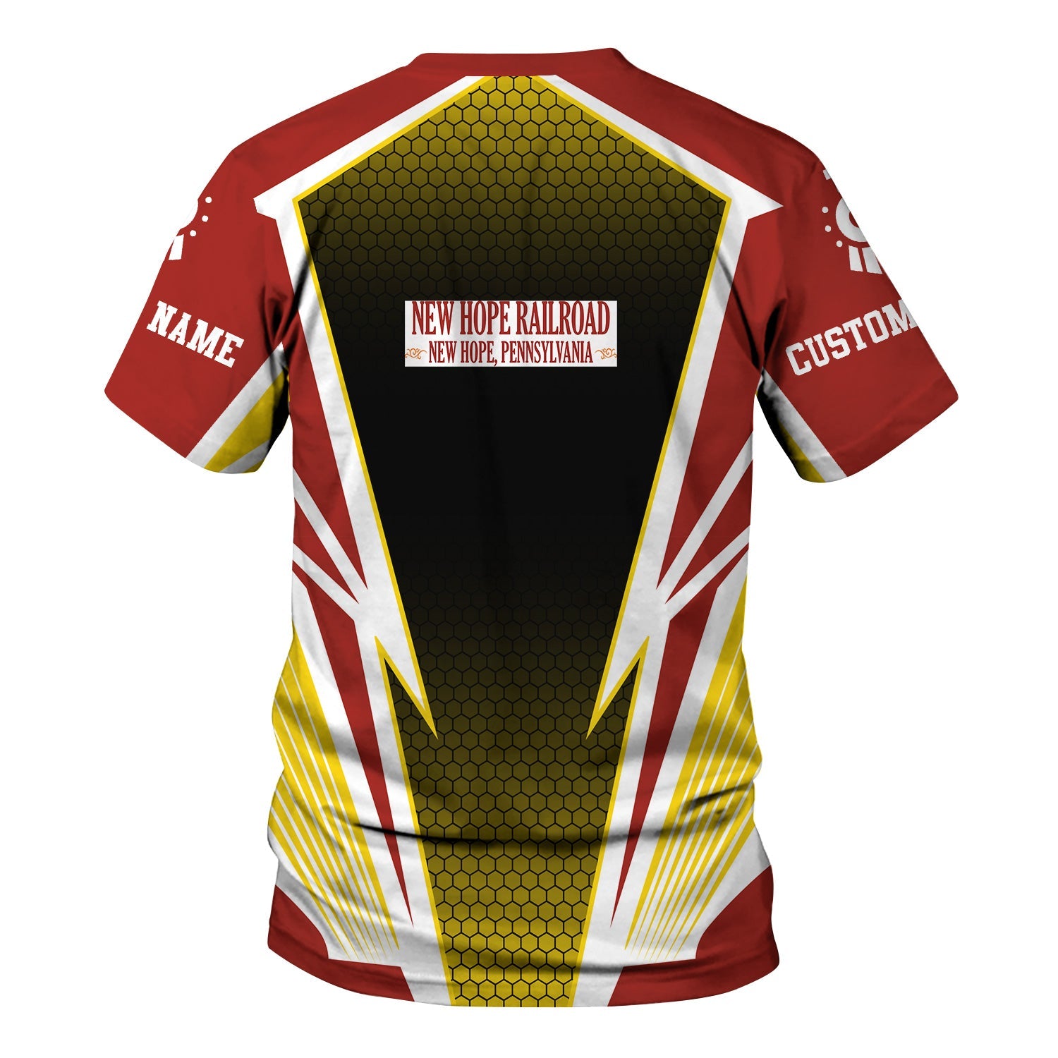 Railspirit Personalized New Hope Railroad T-Shirt Lightning Graphic Style Shirt Gift Idea For Train Lover