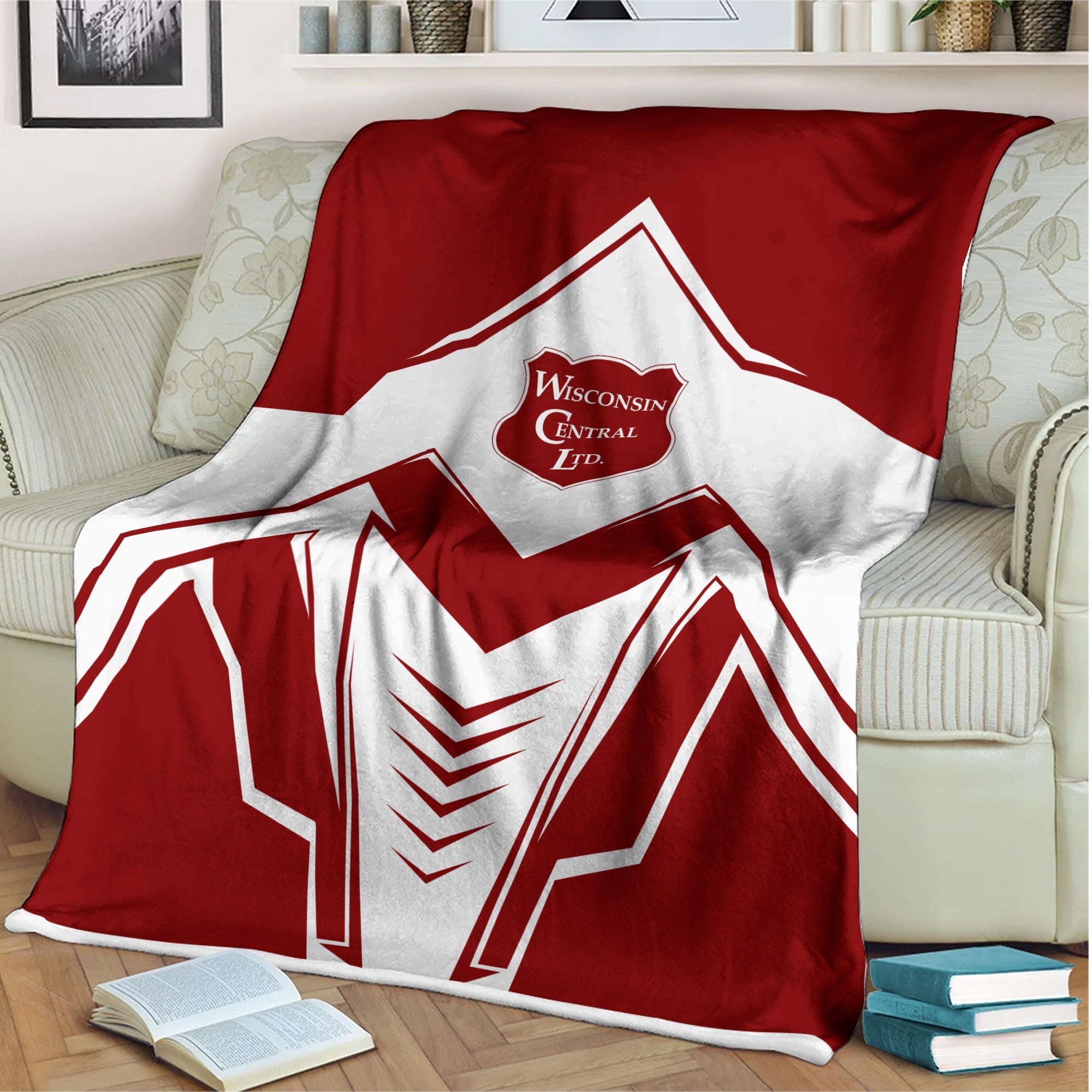 Railspirit Wisconsin Central Ltd Railroad Blanket Railway Trainspotter Style Blanket Gift Idea For Foamers