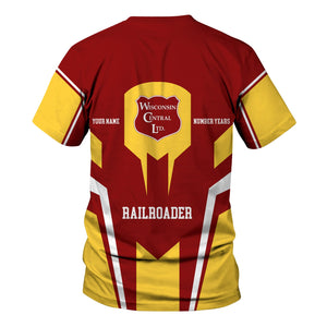 Railspirit Personalized Wisconsin Central Ltd Railroad T-Shirt Custom Year Railroader Shirt Gift Idea For Train Lover