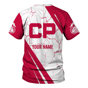 Railspirit Personalized Canadian Pacific Railroad T-Shirt Crackle Texture Style Shirt For Trackhead