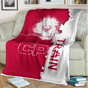 Railspirit Canadian Pacific Railroad Blanket Engine Heartbeat and Track Love Style Blanket Gift Idea For Train Lovers