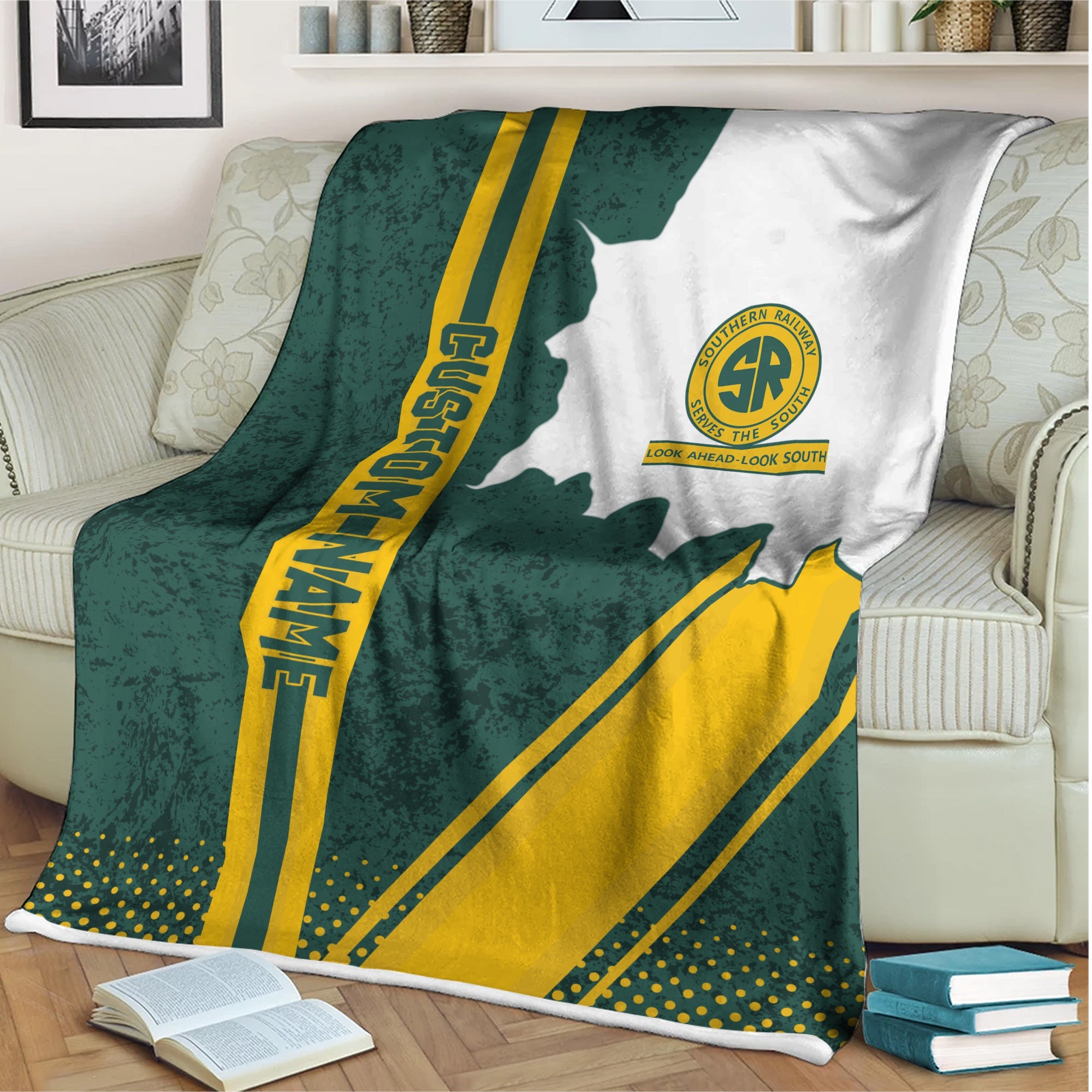 Railspirit Personalized Southern Railway U.S Blanket Vintage SOU All Over Printed Blanket