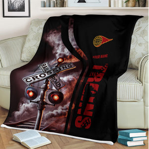 Railspirit Personalized Western Maryland Railway Blanket Railroad Crossing Sign Blanket All Over Print