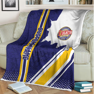 Railspirit Personalized Chicago, Burlington and Quincy Railroad Blanket Vintage All Over Printed Blanket