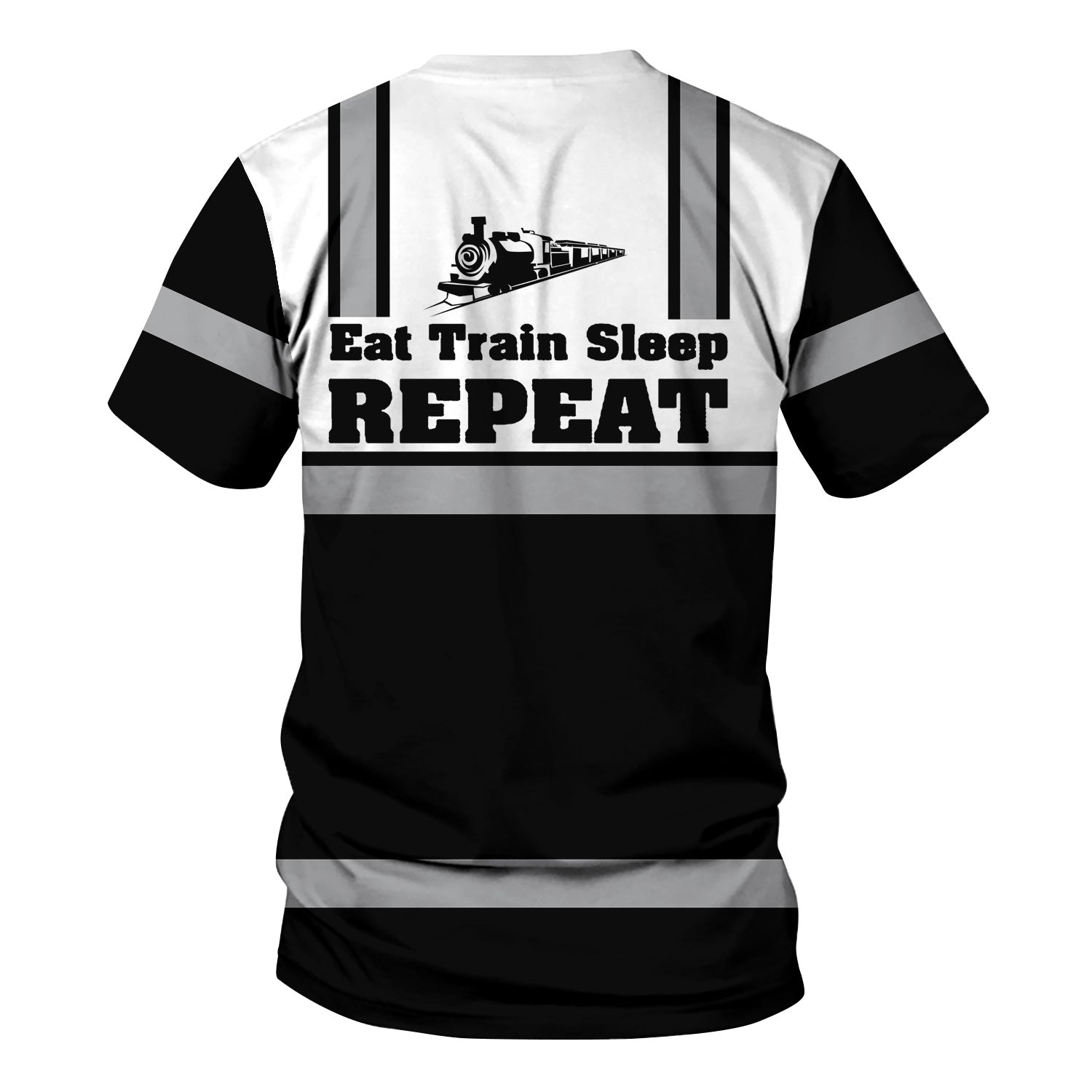 Railspirit Custom Name Norfolk Southern Railway T Shirt Eat Train Sleep Repeat Printed Train Shirt
