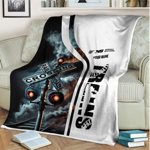 Railspirit Personalized Norfolk Southern Railway Blanket Railroad Crossing Sign Blanket All Over Print