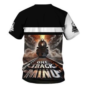 Railspirit Personalized Norfolk Southern Railway T Shirt One Track Mind Train Printed Shirt