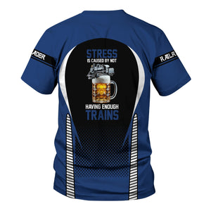 Railspirit Personalized Duluth, Winnipeg and Pacific Railway T Shirt Stress Is Caused By Not Having Enough Trains Shirt All Over Print