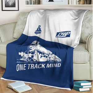 Railspirit Personalized Duluth, Winnipeg and Pacific Railway Blanket One Track Mind Train Blanket Gift Idea For Train Lover