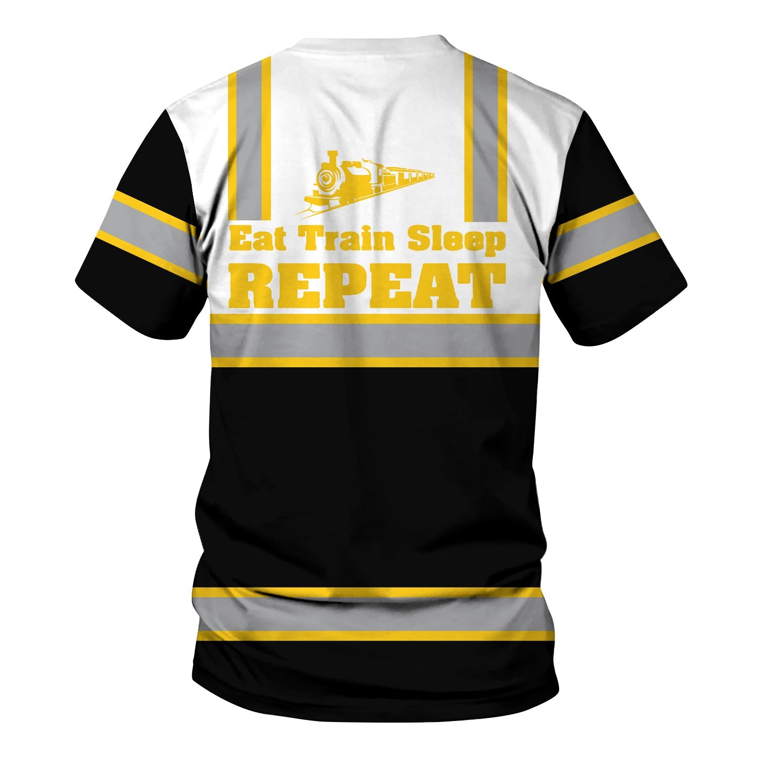 Railspirit Custom Name Central of Georgia Railway T Shirt Eat Train Sleep Repeat Printed Train Shirt