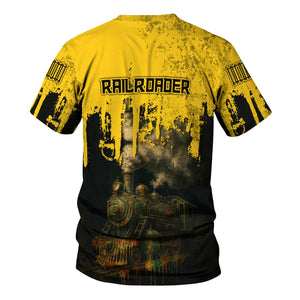 Railspirit Personalized Central of Georgia Railway T-Shirt Vintage Train Art Style Shirt For Locomotive Fans