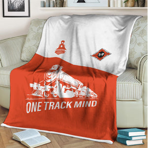Railspirit Personalized Texas and Pacific Railway Blanket One Track Mind Train Blanket Gift Idea For Train Lover
