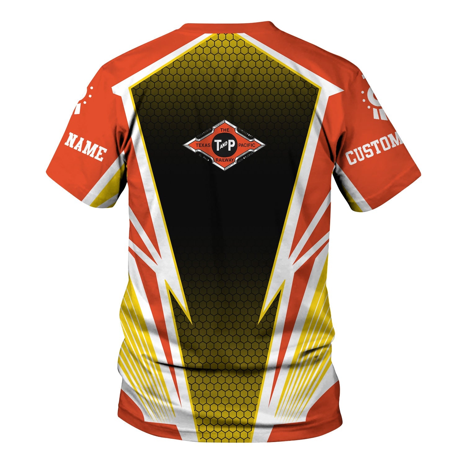 Railspirit Personalized Texas and Pacific Railway T-Shirt Lightning Graphic Style Shirt Gift Idea For Train Lover