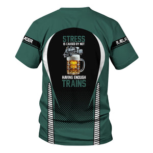 Railspirit Personalized Southern Railway U.S T Shirt Stress Is Caused By Not Having Enough Trains SOU Shirt All Over Print