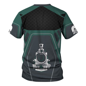 Railspirit Personalized Southern Railway U.S T-Shirt Steam Locomotive Engine Graphic SOU Train Shirt All Over Print