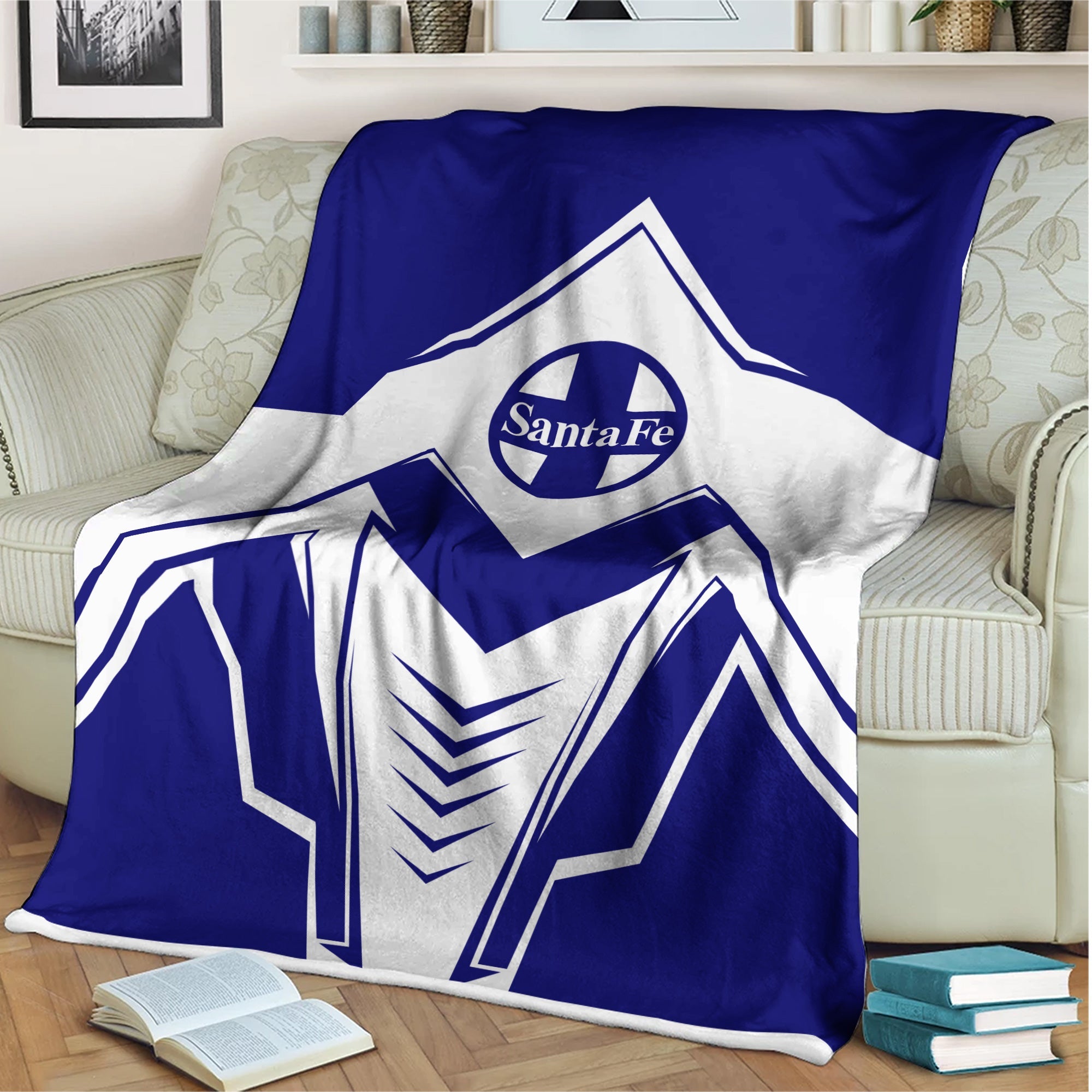 Railspirit Santa Fe Railway Blanket Railway Trainspotter Style Atchison, Topeka and Santa Fe Railway Blanket Gift Idea For Foamers