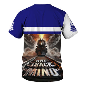 Railspirit Personalized Santa Fe Railway T Shirt One Track Mind Atchison, Topeka and Santa Fe Railway Train Printed Shirt