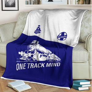 Railspirit Personalized Santa Fe Railway Blanket One Track Mind Atchison, Topeka and Santa Fe Railway Train Blanket Gift Idea For Train Lover