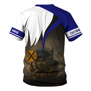 Railspirit Personalized Santa Fe Railway T-Shirt Angry Train Atchison, Topeka and Santa Fe Railway T-Shirt Gift Idea For Train Lover