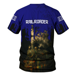 Railspirit Personalized Santa Fe Railway T-Shirt Vintage Train Art Style Atchison, Topeka and Santa Fe Railway Shirt For Locomotive Fans