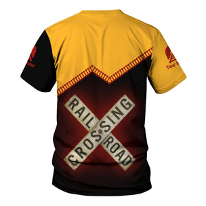 Railspirit Personalized Chicago South Shore and South Bend Railroad T Shirt Railroad Crossing  Printed Train Track Shirt