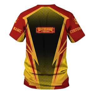 Railspirit Personalized Chicago South Shore and South Bend Railroad T-Shirt Lightning Graphic Style Shirt Gift Idea For Train Lover