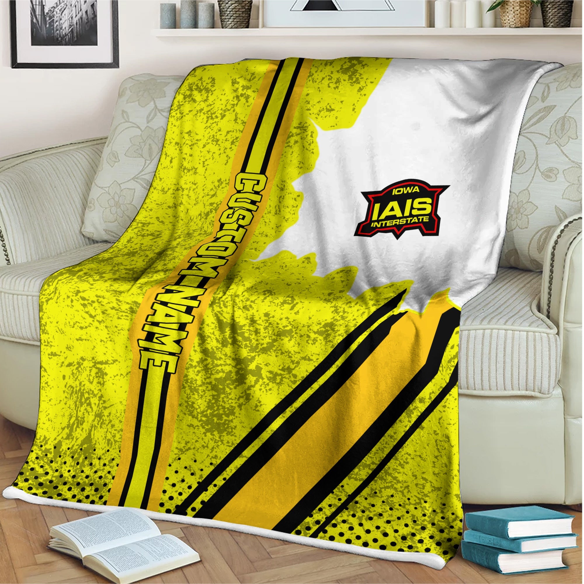 Railspirit Personalized Iowa Interstate Railroad Blanket Vintage IAIS All Over Printed Blanket