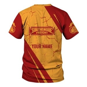Railspirit Personalized Chicago South Shore and South Bend Railroad T-Shirt Crackle Texture Style Shirt For Trackhead