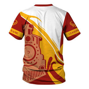 Railspirit Personalized Chicago South Shore and South Bend Railroad T-Shirt Flame-Inspired Style Shirt Gift Idea For Train Lovers