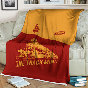 Railspirit Personalized Chicago South Shore and South Bend Railroad Blanket One Track Mind Train Blanket Gift Idea For Train Lover