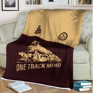 Railspirit Personalized London, Midland and Scottish Railway Blanket One Track Mind Train Blanket Gift Idea For Train Lover