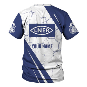 Railspirit Personalized London and North Eastern Railway T-Shirt Crackle Texture Style Shirt For Trackhead