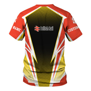 Railspirit Personalized British Railway T-Shirt Lightning Graphic Style Shirt Gift Idea For Train Lover