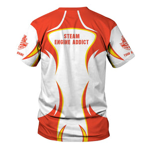 Railspirit Personalized British Railway T-Shirt Distinctive Flame Style Shirt For Steam Engine Addict